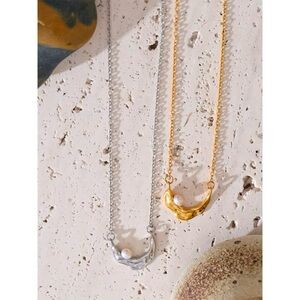 Crescent Moon Freshwater Pearl Necklace